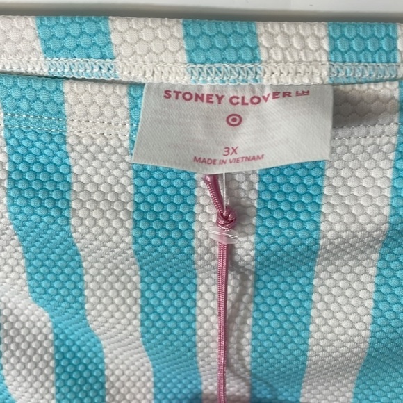 Stoney Clover X Target plus swimsuit 3X stripe blue bikini 2pc - Picture 9 of 10